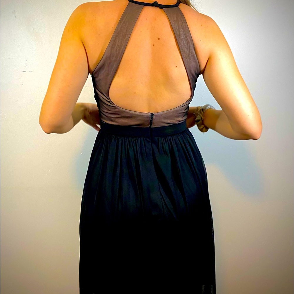 Morgan & Co. Black Floor-Length Dress - Size 1/2 - Picture 2 of 2